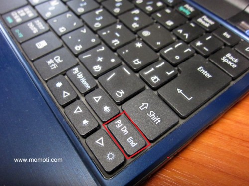 Acer Aspire 1410のキーボード 